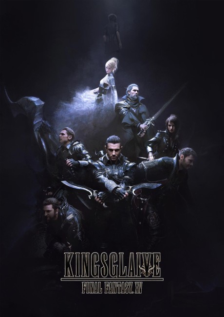 Żołnierze Kingsglaive ustawieni w ciemnej kompozycji promocyjnej filmu Final Fantasy XV