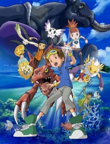 Takato, Henry, Rika i ich Digimony na okładce filmu