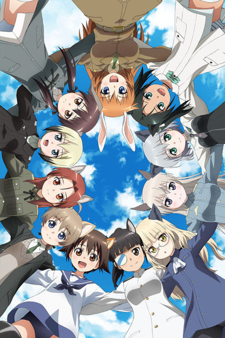 Pilotki 501. Skrzydła spoglądające w dół na okładce anime