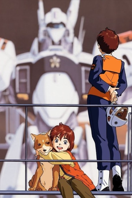 Noa Izumi i Asuma Shinohara przed policyjnym Laborem — okładka Mobile Police Patlabor: The New Files