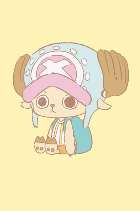Tony Tony Chopper siedzący na jasnożółtym tle na okładce anime CHOPPER's