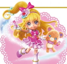 Okładka Cure Miracle and Cure Mofurun's Magic Lesson z Cure Miracle i Mofurun na różowej magicznej wstędze