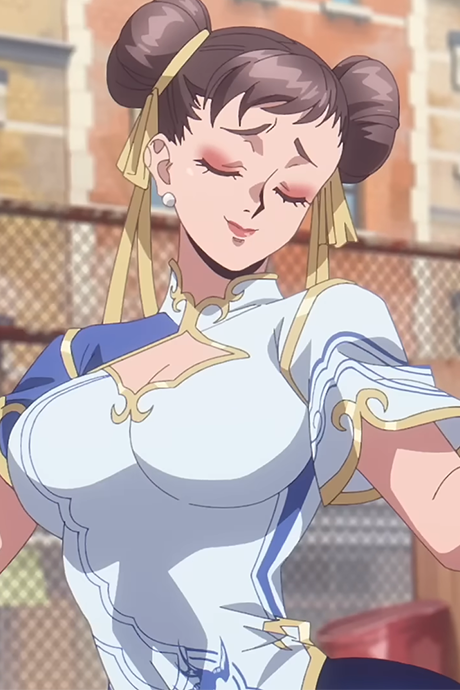 Chun-Li z zamkniętymi oczami na okładce Garou Densetsu x Street Fighter