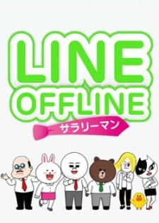 Moon, Brown, Cony i James w biurze na okładce LINE OFFLINE Salaryman