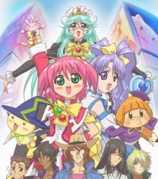 Pięć kolorowych bohaterek magical girl na okładce edukacyjnej serii Moegaku★5