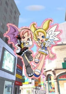 Okładka Pinky Street z Mei, Keiichirou i figurką Saki w kolorowym świecie Pinky Town