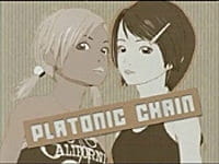 Okładka Platonic Chain Web z dwiema bohaterkami trzymającymi planszę z tytułem serii