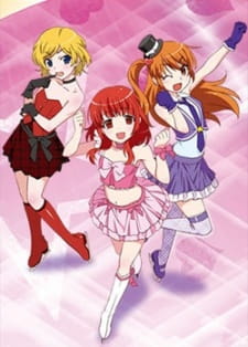Okładka Pretty Rhythm Shougekijou z bohaterkami Aurora Dream w scenicznych strojach
